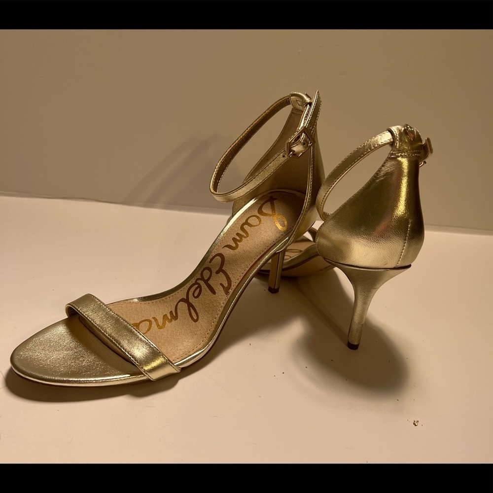 Sam Edelman Patti with Ankle Strap Heel in Gold